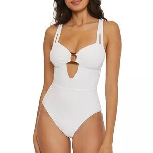 BECCA White Fine Line Swimsuit! Retail $144